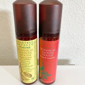 NEW Rare Crabtree & Evelyn Naturals Bundle Lot 2 Shower Mousse Mango Grapefruit